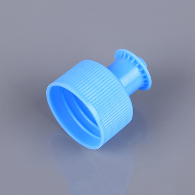 ฝาขวดเครื่องสำอาง PET สีน้ำเงิน 28mm Push Pull Cap No Leakage
