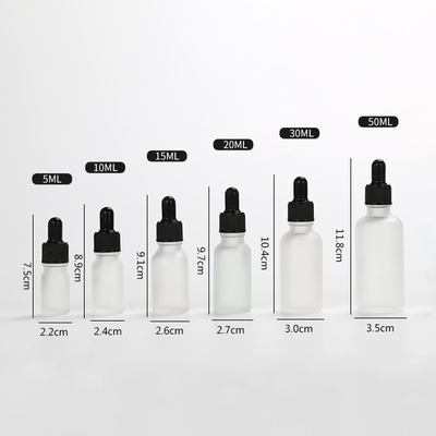 ขวดน้ำมันหอมระเหยแก้ว Frosted Dropper ความจุหลายขนาด 5ml 10ml