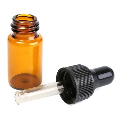ขวดน้ำมันหอมระเหย 5ml ขวดหยดแก้วสีน้ำตาลขนาดเล็ก