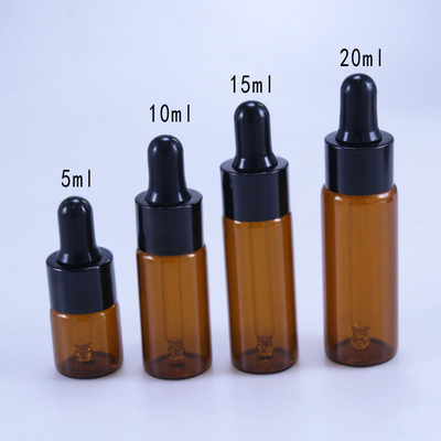 เครื่องสำอาง 10ml 15ml 20ml ขวดหยดแก้วสีน้ำตาลสำหรับน้ำมันหอมระเหย