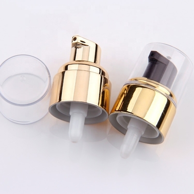 ปั๊มบำบัดอลูมิเนียมสีทอง 20/410 สำหรับขวดเครื่องสำอาง